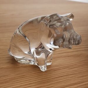 Princess House Pets Pig Sitting Lead Crystal Figure Paperweight Germany 3" Tall